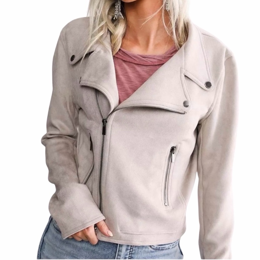 Windsor Faux Suede Moto Jacket